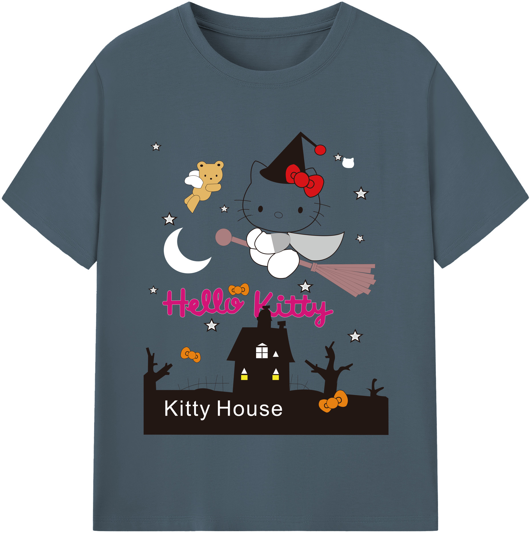 （画像用） Hello Kitty ハローキティ 綿100％半袖Tシャツ（フロントプリント）